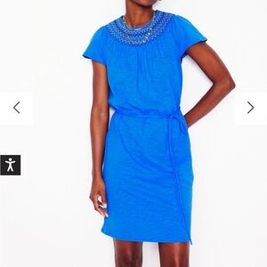 Boden Royal Blue Mini Dress with Embroidery